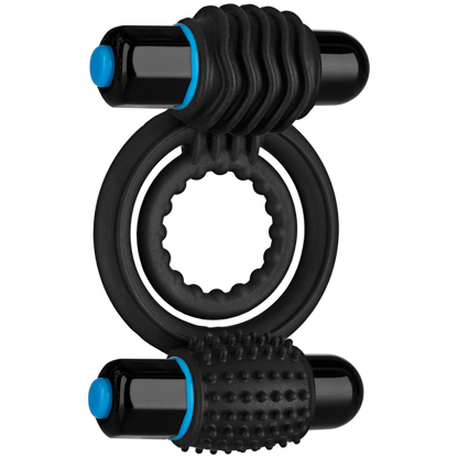 Optimale Silicone Vibrating Double C-Ring Waterproof - Black